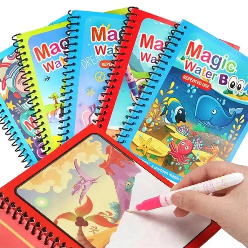 Reusable Water Magic Coloring Book - 1 libro + 1 bolígrafo, libro