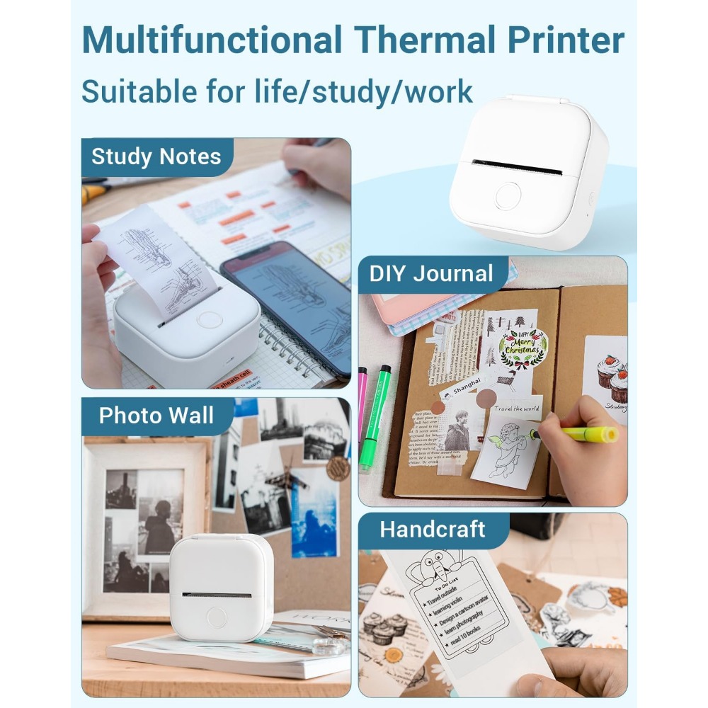 Phomemo-Impresora térmica de b - Mini Pocket Thermal Printer Paper Roll reseña y precio