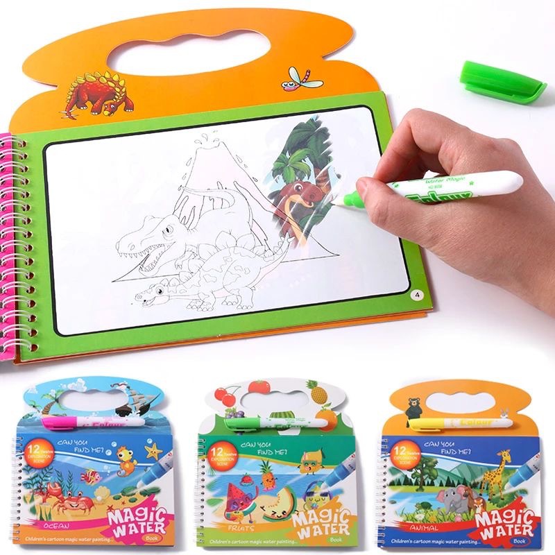 Libro mágico de pintura al agu - Reusable Water Magic Coloring Book reseña y precio