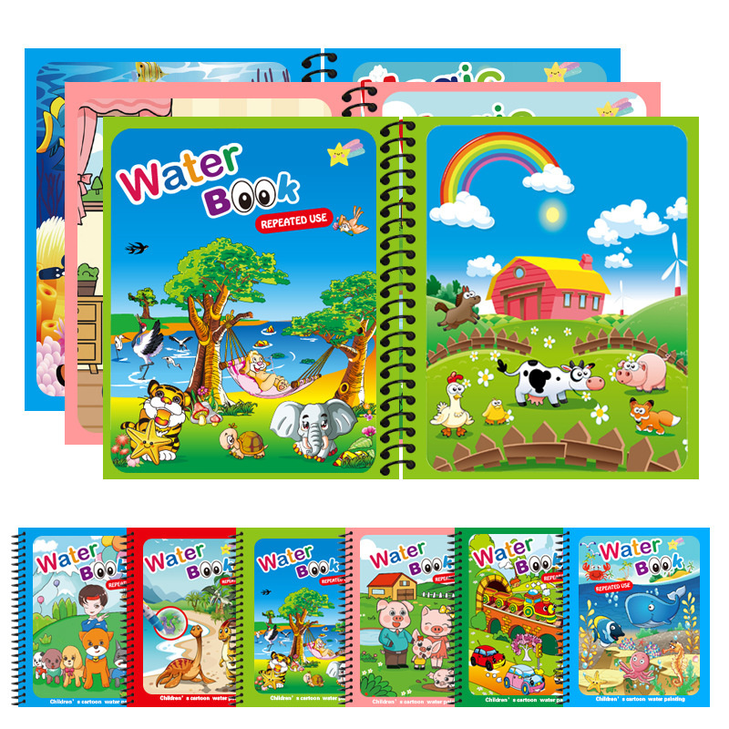 Juguetes Montessori, libro par - Reusable Water Magic Coloring Book reseña y precio