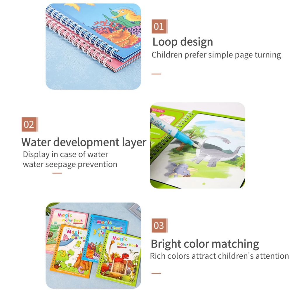 Libro mágico con dibujo al agu - Reusable Water Magic Coloring Book reseña y precio