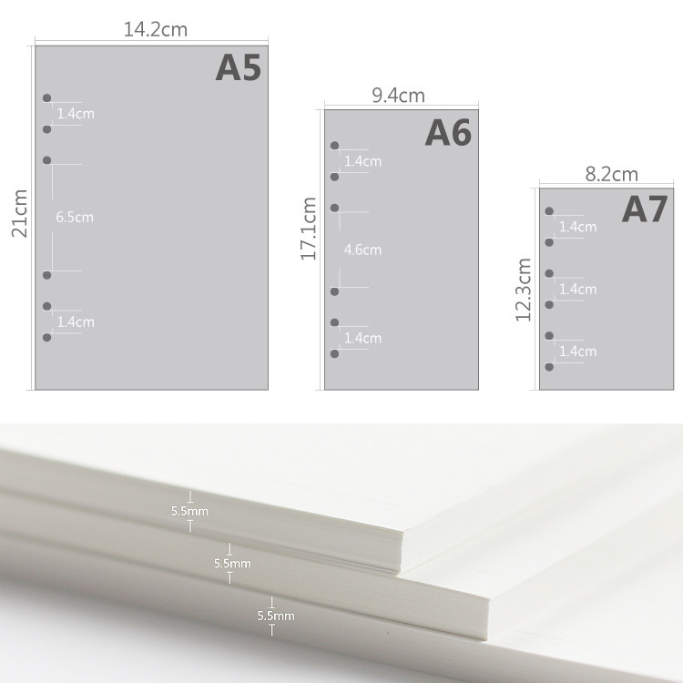 45 hojas A5 A6A7, recambio de  - A5 Spiral Dotted Grid Notebook reseña y precio