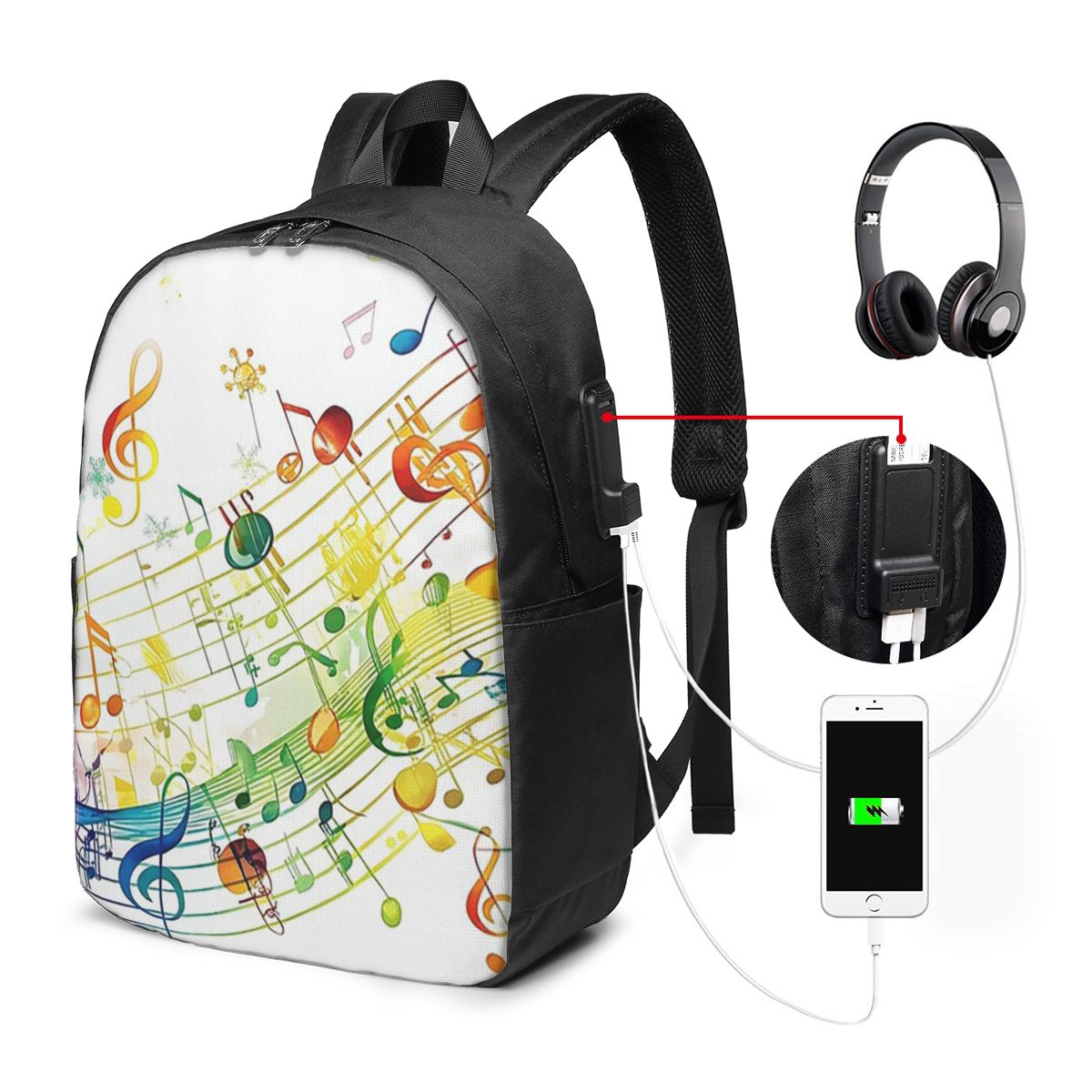 Mochila con diseño de teclas d - Music reseña y precio