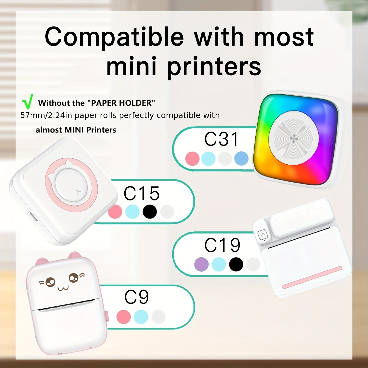 2/4/8 rollos de papel térmico  - Mini Pocket Thermal Printer Paper Roll reseña y precio