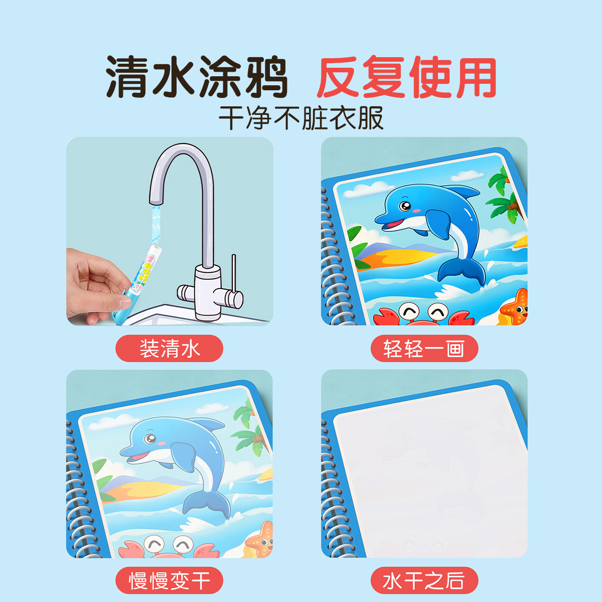 Libro Mágico de Dibujo con Agu - Reusable Water Magic Coloring Book reseña y precio